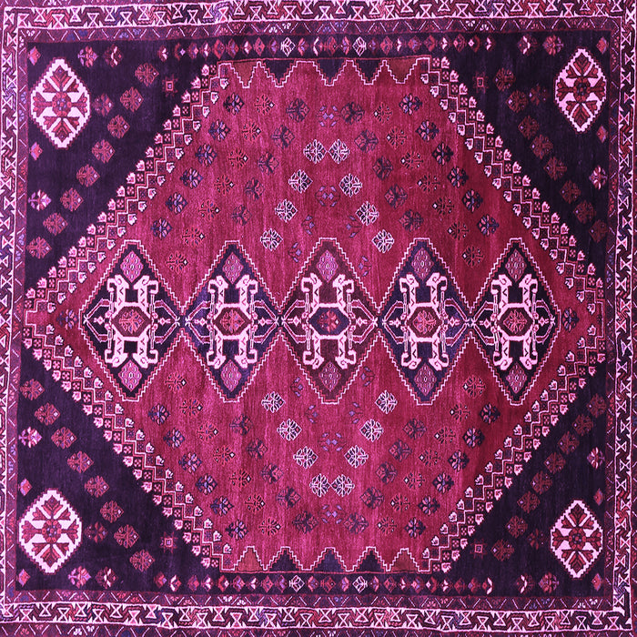 Square Machine Washable Persian Purple Traditional Area Rugs, wshtr833pur