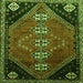 Round Machine Washable Persian Green Traditional Area Rugs, wshtr833grn