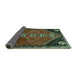 Sideview of Persian Turquoise Traditional Rug, tr833turq