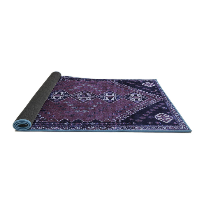 Sideview of Persian Blue Traditional Rug, tr833blu