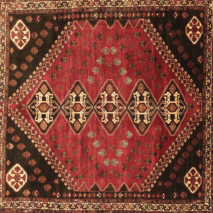 Square Machine Washable Persian Brown Traditional Rug, wshtr833brn