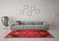 Machine Washable Persian Red Traditional Rug, wshtr833red