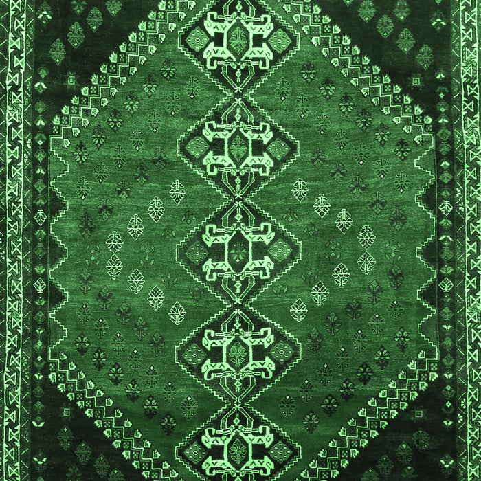 Machine Washable Persian Emerald Green Traditional Area Rugs, wshtr833emgrn