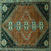 Square Persian Turquoise Traditional Rug, tr833turq