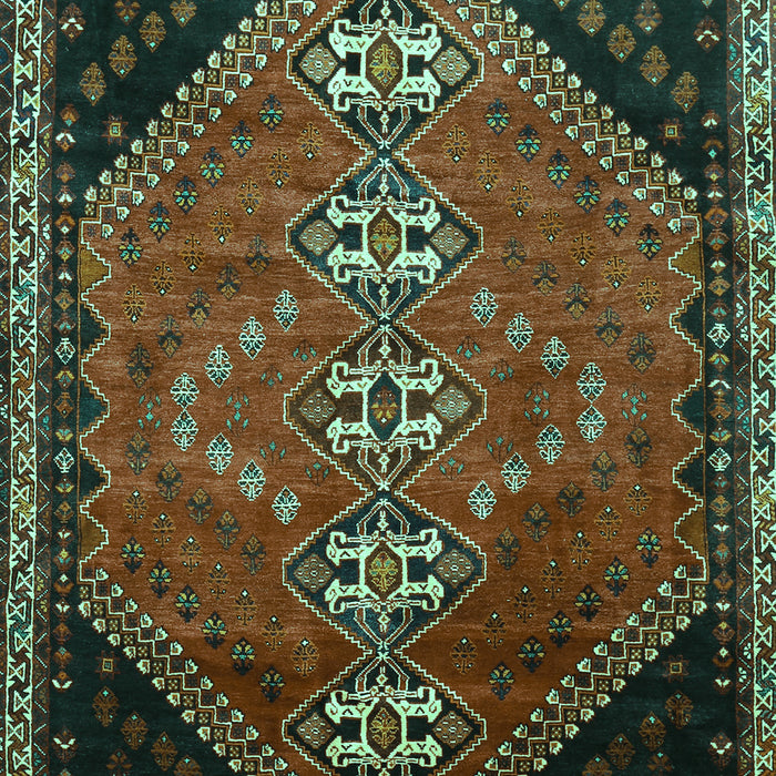 Machine Washable Persian Turquoise Traditional Area Rugs, wshtr833turq
