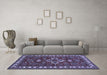 Machine Washable Persian Blue Traditional Rug in a Living Room, wshtr834blu