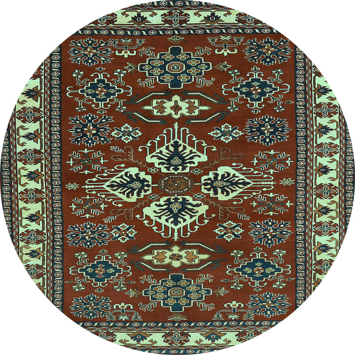 Round Machine Washable Persian Light Blue Traditional Rug, wshtr834lblu