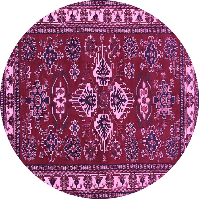 Round Persian Purple Traditional Rug, tr834pur