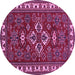 Round Persian Purple Traditional Rug, tr834pur