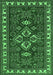 Machine Washable Persian Emerald Green Traditional Area Rugs, wshtr834emgrn