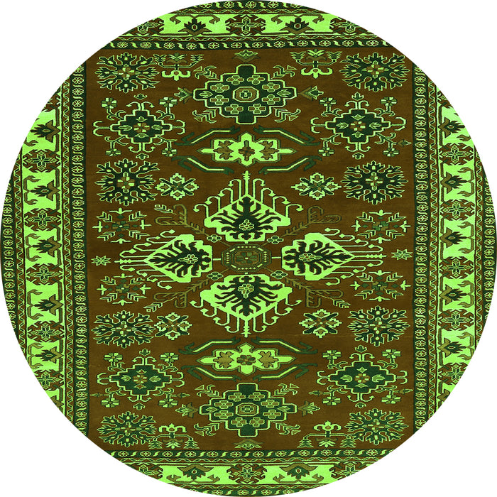 Square Persian Green Traditional Rug, tr834grn