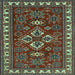 Square Machine Washable Persian Light Blue Traditional Rug, wshtr834lblu