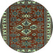 Round Persian Light Blue Traditional Rug, tr834lblu