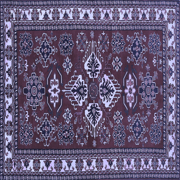 Square Machine Washable Persian Blue Traditional Rug, wshtr834blu