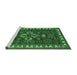 Sideview of Machine Washable Persian Emerald Green Traditional Area Rugs, wshtr834emgrn