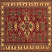 Square Persian Brown Traditional Rug, tr834brn