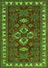 Serging Thickness of Machine Washable Persian Green Traditional Area Rugs, wshtr834grn