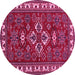 Round Persian Pink Traditional Rug, tr834pnk