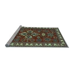 Sideview of Machine Washable Persian Light Blue Traditional Rug, wshtr834lblu