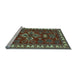 Sideview of Machine Washable Persian Light Blue Traditional Rug, wshtr834lblu