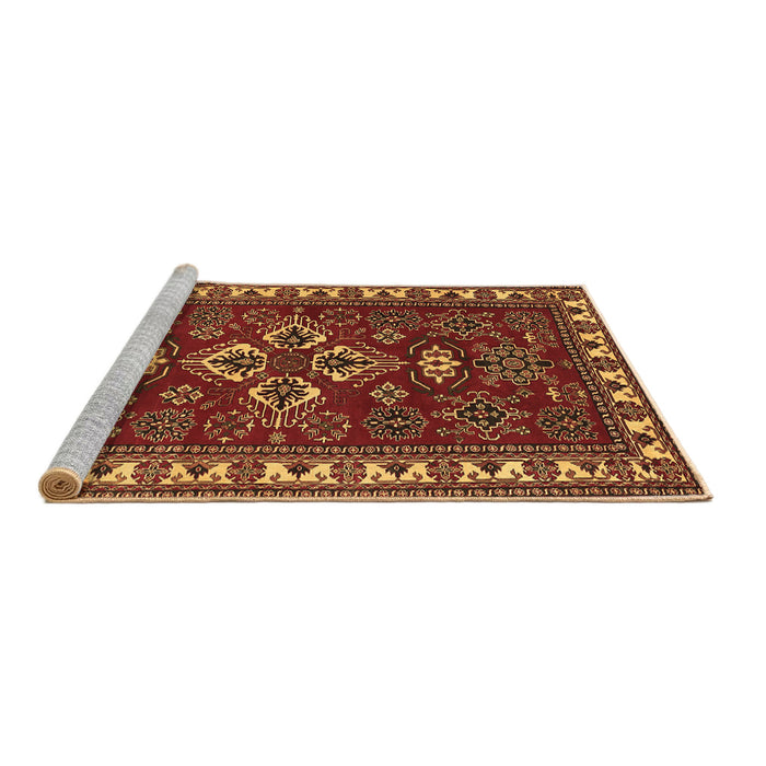 Sideview of Machine Washable Persian Brown Traditional Rug, wshtr834brn