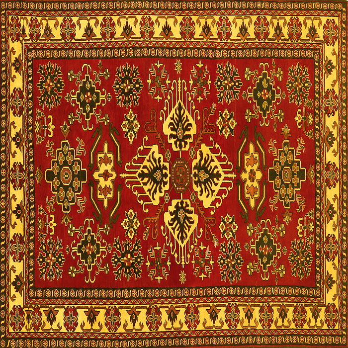 Square Persian Yellow Traditional Rug, tr834yw