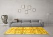 Machine Washable Persian Yellow Traditional Rug in a Living Room, wshtr835yw