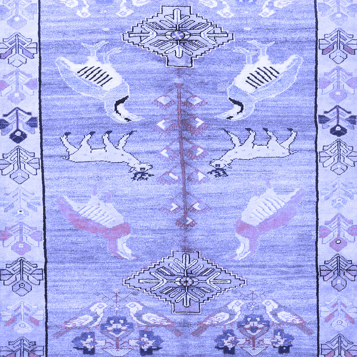 Machine Washable Persian Blue Traditional Rug, wshtr835blu