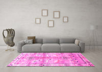 Machine Washable Persian Pink Traditional Rug, wshtr835pnk