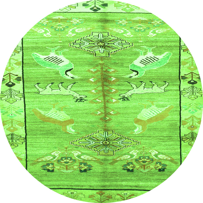 Square Persian Green Traditional Rug, tr835grn