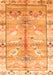 Serging Thickness of Machine Washable Persian Orange Traditional Area Rugs, wshtr835org