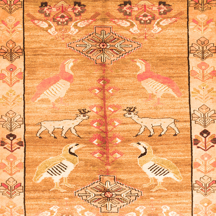 Serging Thickness of Machine Washable Persian Orange Traditional Area Rugs, wshtr835org
