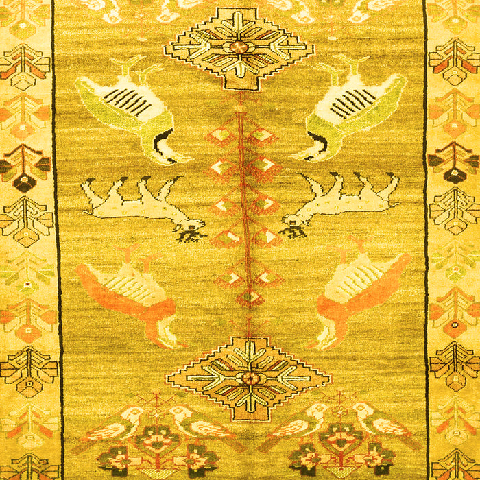 Machine Washable Persian Yellow Traditional Rug, wshtr835yw