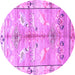 Round Persian Purple Traditional Rug, tr835pur