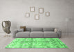 Machine Washable Persian Emerald Green Traditional Area Rugs in a Living Room,, wshtr835emgrn