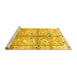 Sideview of Machine Washable Persian Yellow Traditional Rug, wshtr835yw