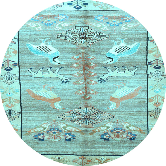 Round Persian Light Blue Traditional Rug, tr835lblu