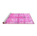 Sideview of Machine Washable Persian Pink Traditional Rug, wshtr835pnk