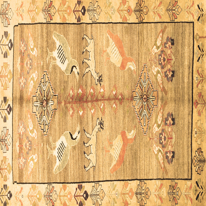 Square Persian Brown Traditional Rug, tr835brn
