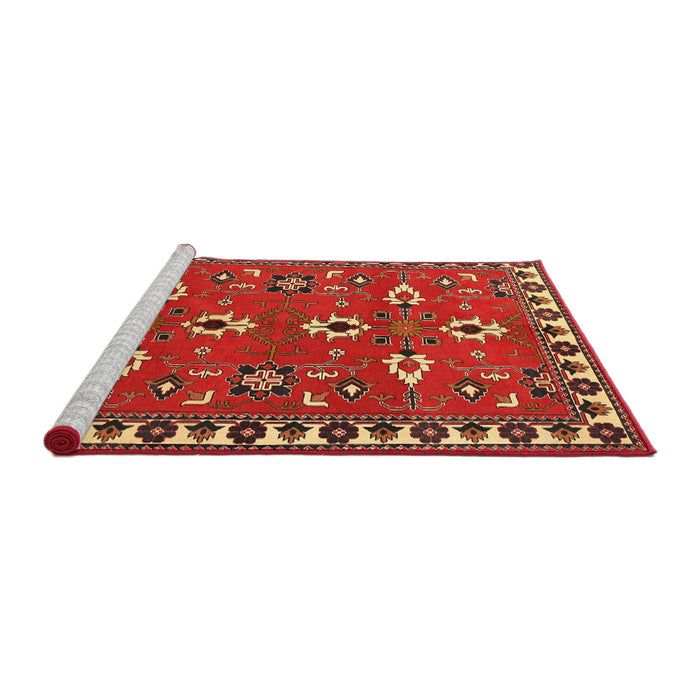 Sideview of Machine Washable Traditional Red Rug, wshtr836