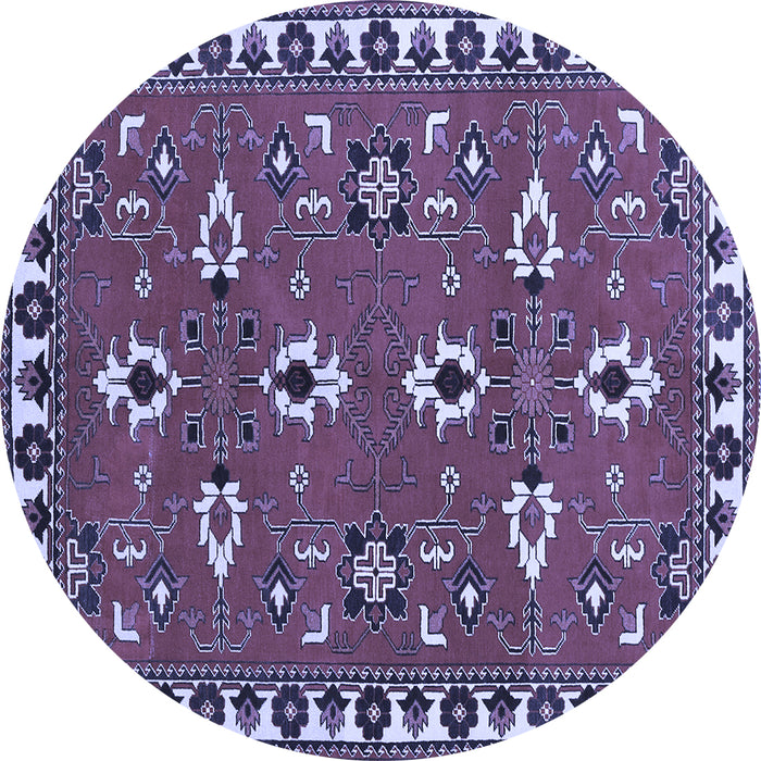 Round Machine Washable Persian Blue Traditional Rug, wshtr836blu
