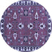 Round Persian Blue Traditional Rug, tr836blu