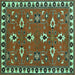 Square Persian Turquoise Traditional Rug, tr836turq
