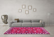 Machine Washable Persian Pink Traditional Rug in a Living Room, wshtr836pnk