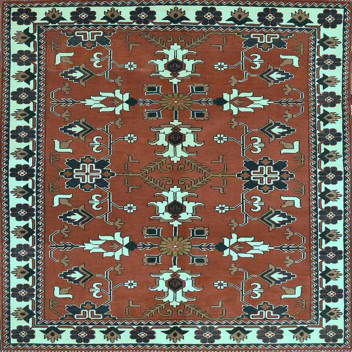 Square Machine Washable Persian Light Blue Traditional Rug, wshtr836lblu