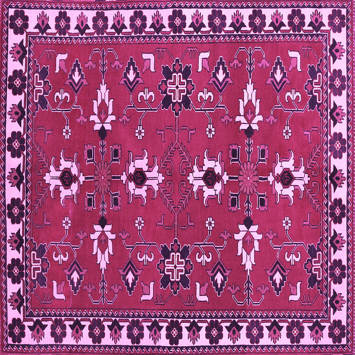 Square Machine Washable Persian Purple Traditional Area Rugs, wshtr836pur