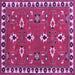 Square Machine Washable Persian Purple Traditional Area Rugs, wshtr836pur