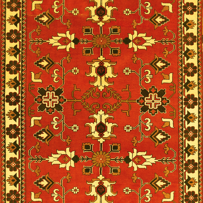 Machine Washable Persian Yellow Traditional Rug, wshtr836yw