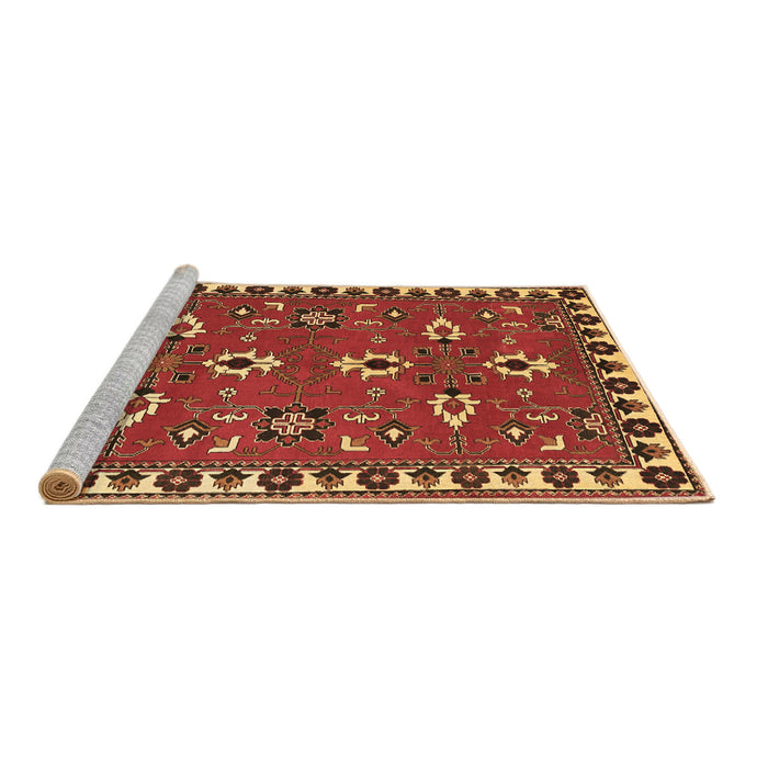 Sideview of Machine Washable Persian Brown Traditional Rug, wshtr836brn
