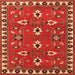 Round Machine Washable Persian Orange Traditional Area Rugs, wshtr836org